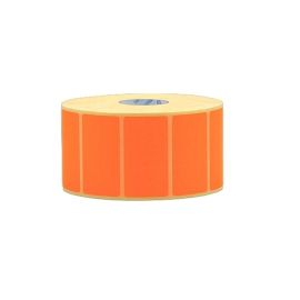 labels on roll, 4000 labels on roll PVC/Vinyl, orange, permanent adhesive 38 x 19 mm 2 row(s) on 85 mm roll width outside wound on 3 inch roll core recommended print ribbon: resin ribbon per 6 rollen-VOE038X019