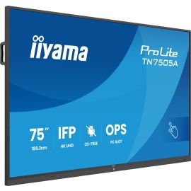 iiyama ProLite TN7505A, IFP, 189.2cm (74.5''), infrared, 4K, USB, USB-C, RS232, Ethernet, kit (USB, RS232)-TN7505A-B1AG