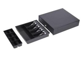 BYPOS E410 Cash Drawer, Handmatig Press Button, Zwart
