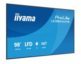 iiyama ProLite LE9864UHS-B1AG, 24/7, 247.7 cm (98''), 4K, USB, USB-C, RS232, Ethernet, Wi-Fi, Android, kit (RS232)
