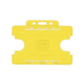 BioBadge Dubbel zijdig Houders Landscape, Pack of 100 / Geel