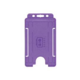 BioBadge Open Faced Houders, Portrait, Pack of 100 / purple